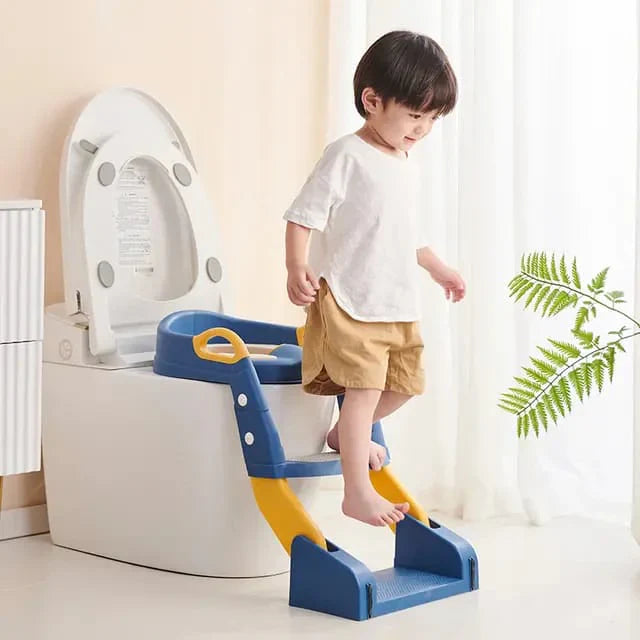 2 in 1 Foldable Potty Training Toilet Seat & Ladder | Soft Cushion & Anti-Slip